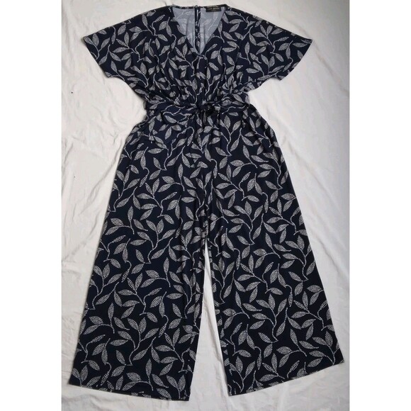 Lane Bryant Pants - Lane Bryant Kimono Sleeve V-Neck Jersey Jumpsuit Leaves Flowy Chic Boho 14/16